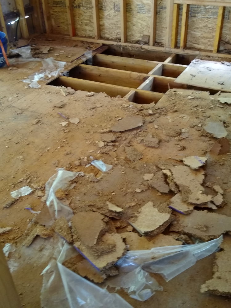 Guest bedroom floor demolition