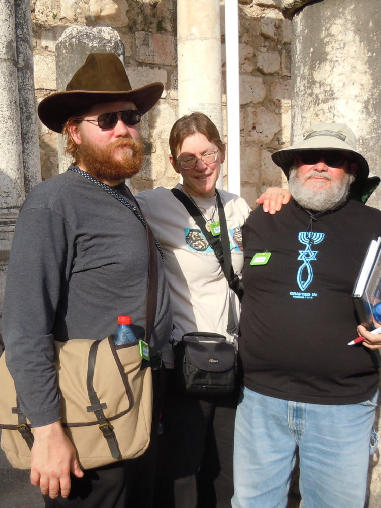 Christian, Sue, & Brian at the Synagogue in Capernaum