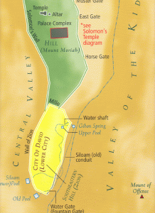 Map of Ancient Jerusalem at the Time of King Solomon