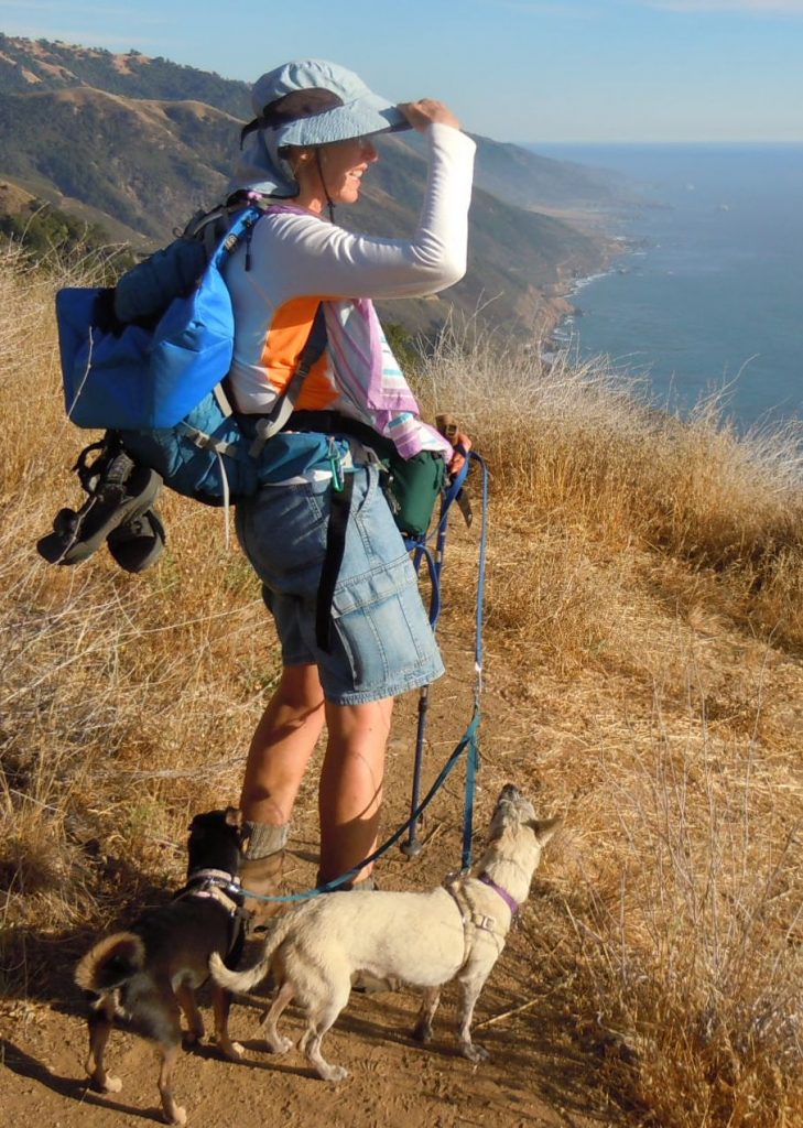 Peanut and Sue overlooking the Pacific