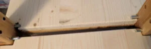 Shelf hold-down pins closeup