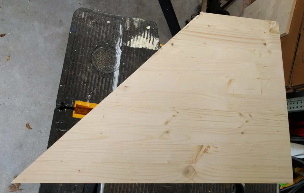 Monitor shelf wing first cut