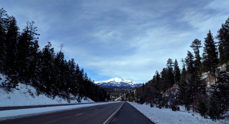 Looking back at Sierra Blanca on the way down from Apache Summit