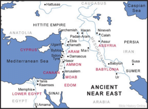 Map of Andient Middle East showing the homelands ofall the "ites"