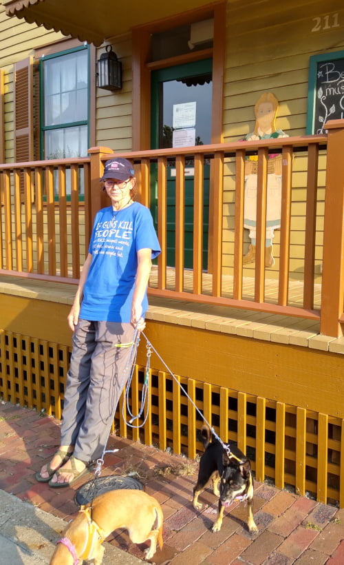 Sue at "Becky Thatcher" house - Hannibal Missouri