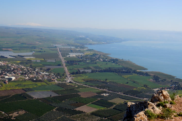 View toward Capernaum from Mt. Arbel
