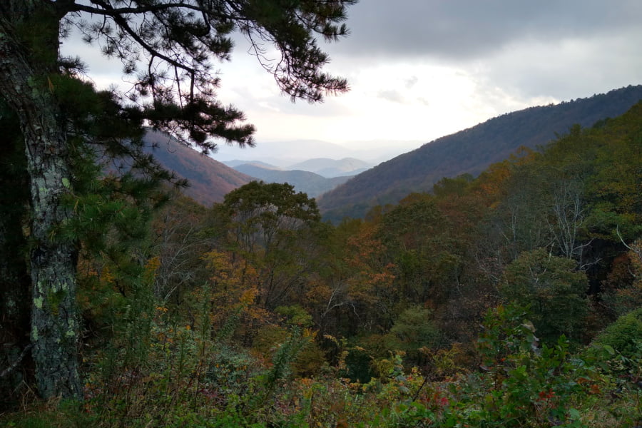 Late afternoon weather on the Parkway