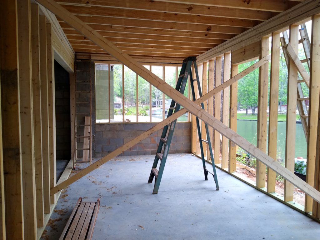 Basement framing front wall