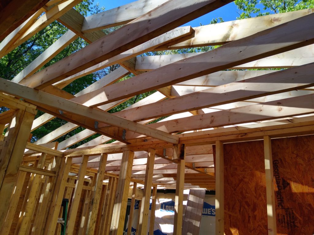 Joists and rafters over master bedroom