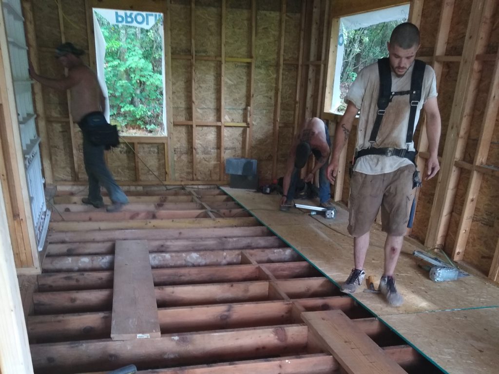 New pantry floor being laid